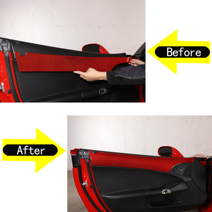 Red Carbon Fiber Interior Door Upper Panel Trim Sticker For Corvette C6 05-13 US 6