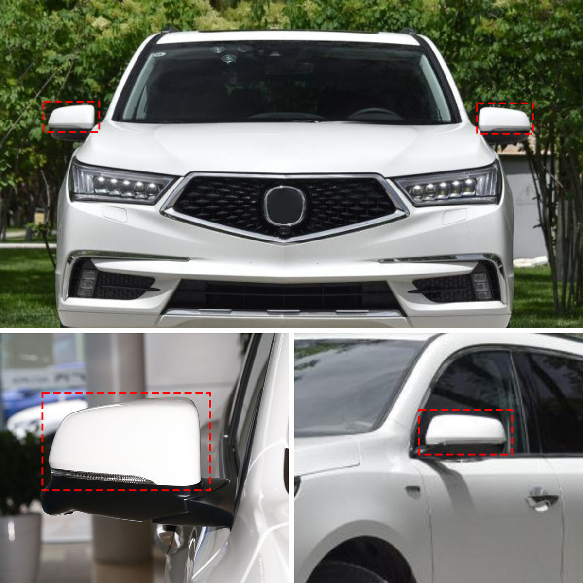 Carbon Fiber ABS Exterior Mirror Cover Trim For Acura MDX 2022-2024 10