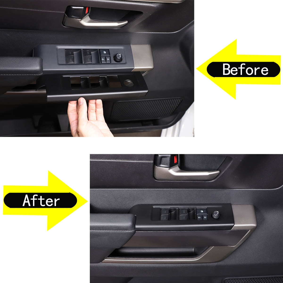 Matte Black ABS Interior Decoration Cover Trim Kit For Toyota Tundra 2022-26 US - Variants 26-29 35