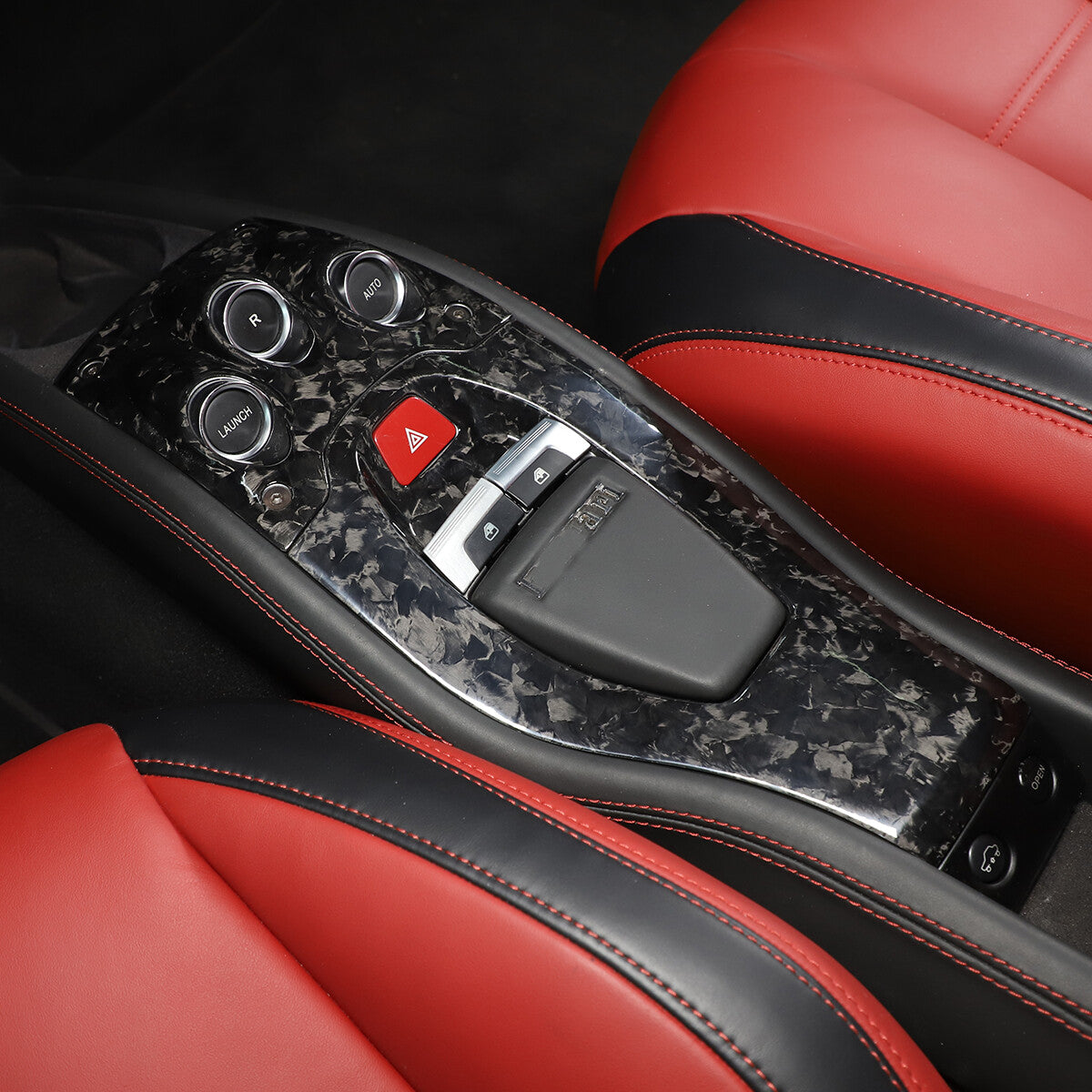 Forged Carbon Fiber Console Gear Shift Switch Button Panel For Ferrari 458 11-16 10