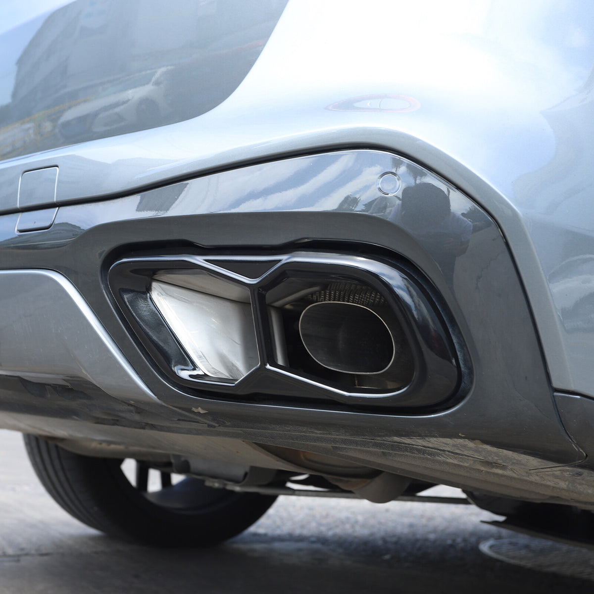 Black Rear Tail Pipe Cover Trim For BMW X5 X6 X7 M60 2019+ 6