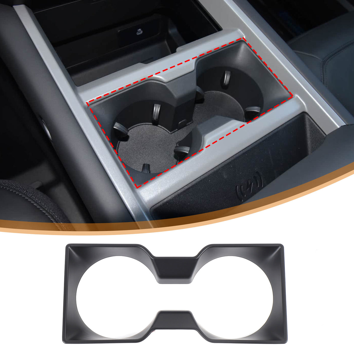 Matte Black ABS Center Console Cup Holder Trim For Land Rover Defender L663 25+ 2