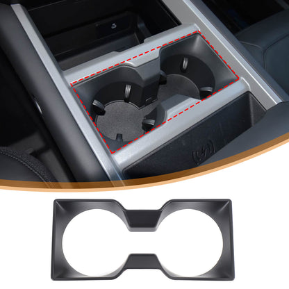 Matte Black ABS Center Console Cup Holder Trim For Land Rover Defender L663 25+ 2