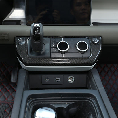 Real Carbon Fiber Air Conditioning Switch Trim for Land Rover Defender 2020-24 4