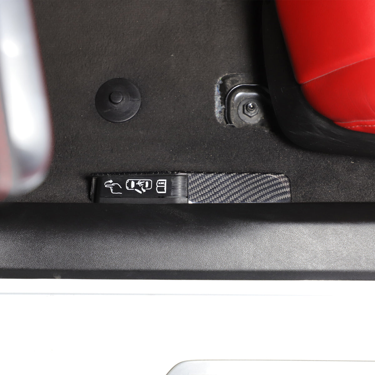 Real Dry Carbon Fiber Emergency Door Lock Switch Trim for Corvette C8 2020+ 13