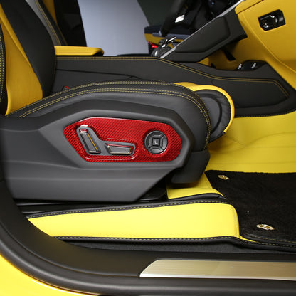 Red Carbon Fiber Seat Adjustment Button Switch Trim For Lamborghini URUS 18-23 8