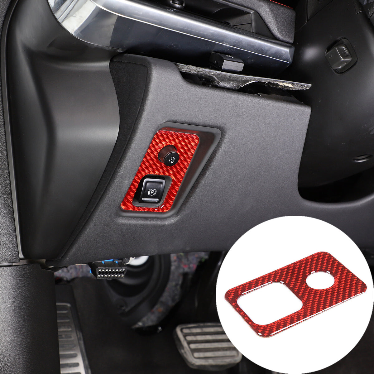 Red Soft Carbon Fiber Interior Decor Trim Kit Cover Set For Corvette C8 20-25 100