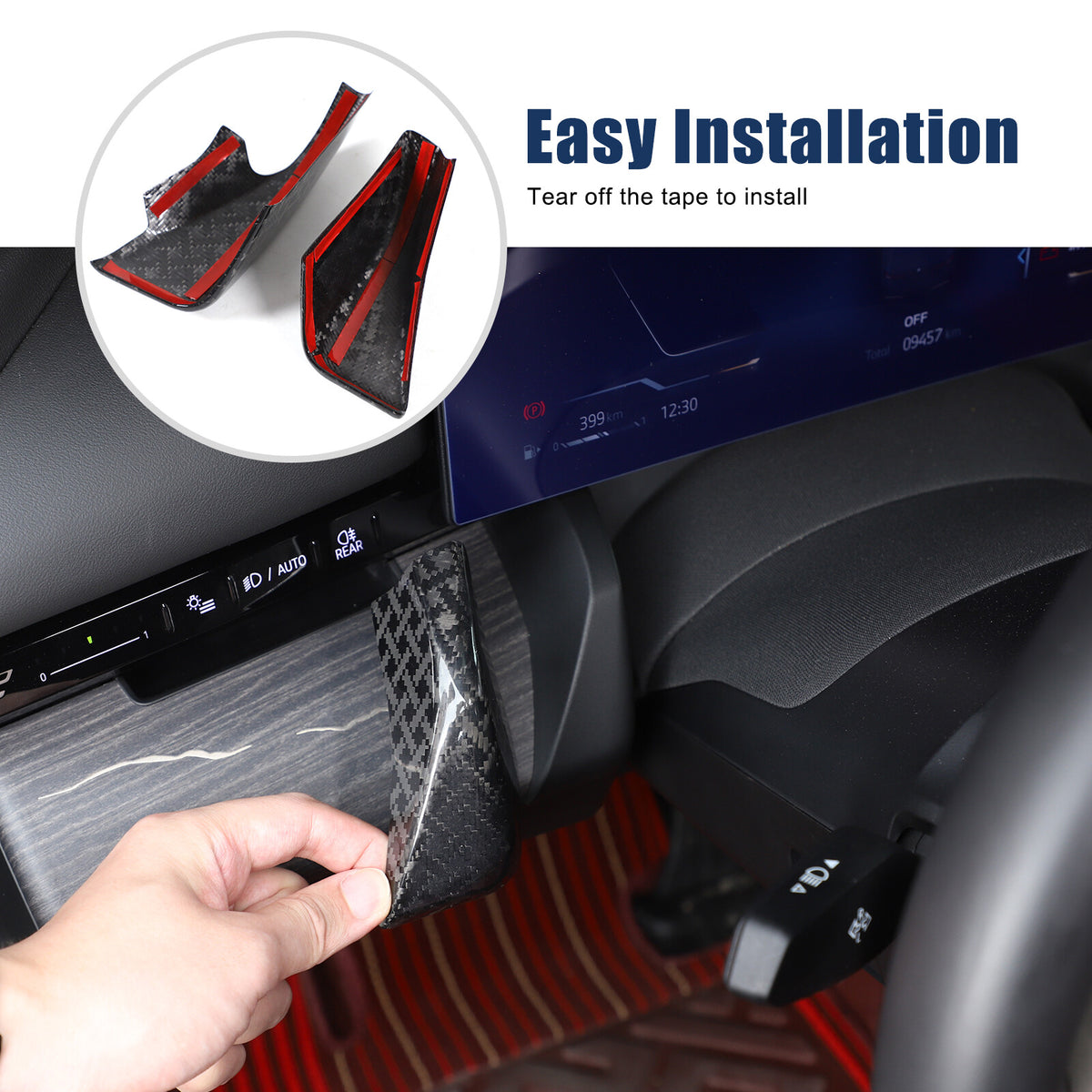 X Real Carbon Fiber Dashboard Console Side Trim For BMW 5 Series G60 2024+ 3