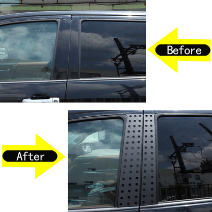Black Aluminum Alloy Window Center Pillar Trim Panel For Toyota Tundra 2007-21 11