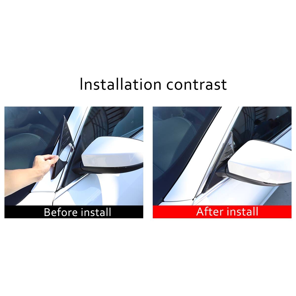 Dry Carbon Fiber Door Triangle A Pillar Cover Trim For Maserati Ghibli 2014-24 4