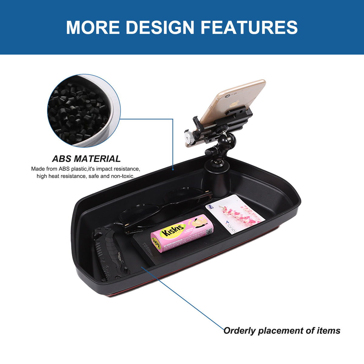 Off-road Dashboard Storage Tray Box Phone Holder For Nissan Frontier D41 2022-24 11