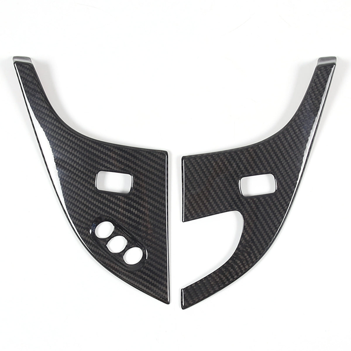 Real Dry Carbon Fiber Interior Door Lock Button Trim Cover For Corvette C6 05-13 11
