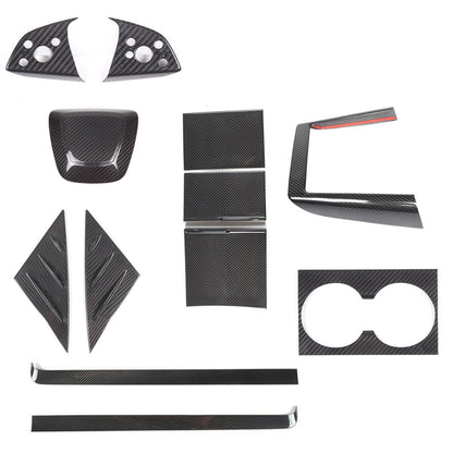 Real Dry Carbon Fiber Center Console Interior Trim Cover For Tesla Model 3 2023+ 1