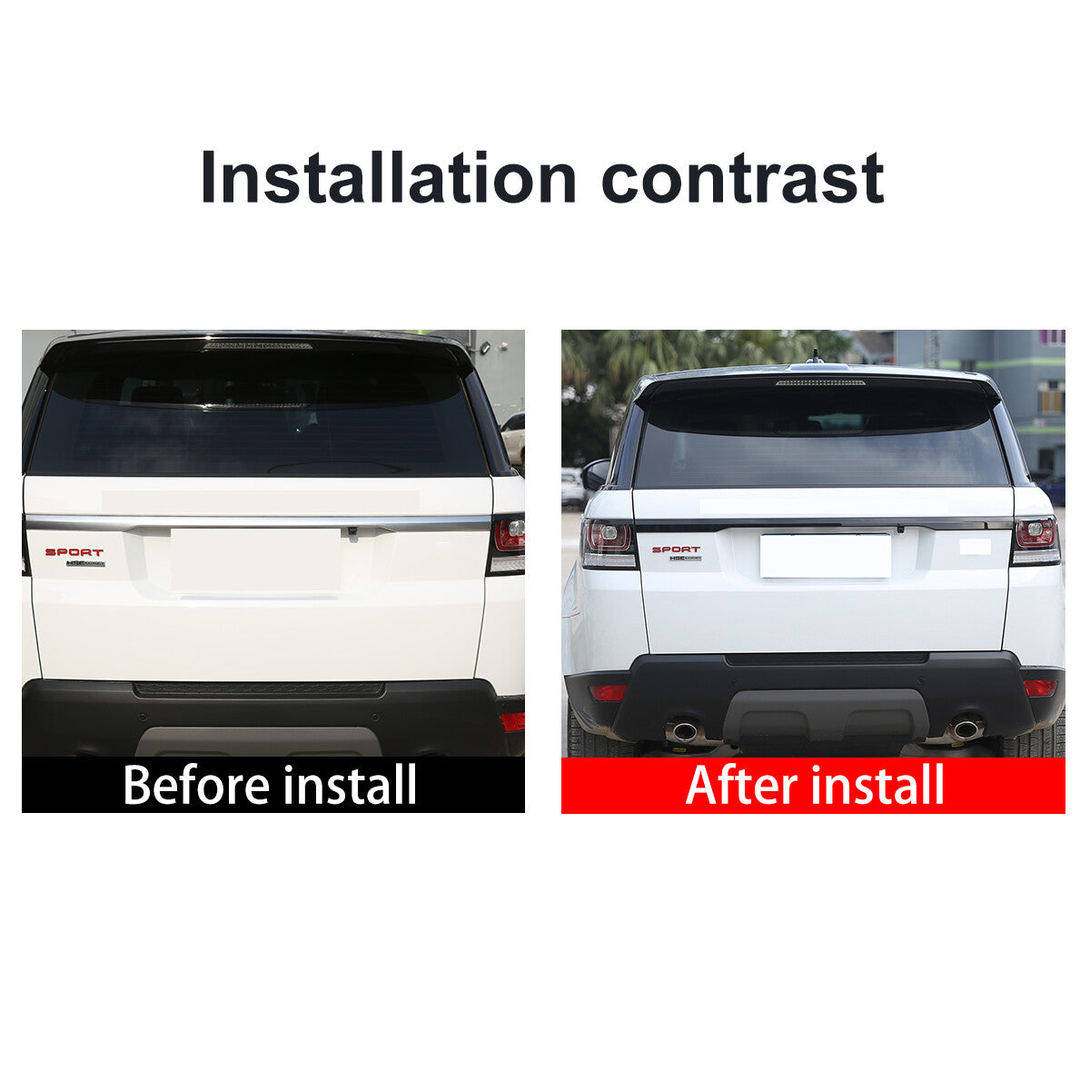 Glossy Black Tailgate Trim Strip For Land Rover Range Rover Sport L494 14-21 4
