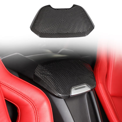 Real Carbon Fiber Rear Seat Single Speaker Grill Trim For Corvette C8 1LT 2020+ 1