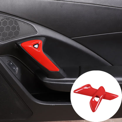 Red Interior Window Lift Door Handle Cover Trim Kit For Corvette C7 14-19 16