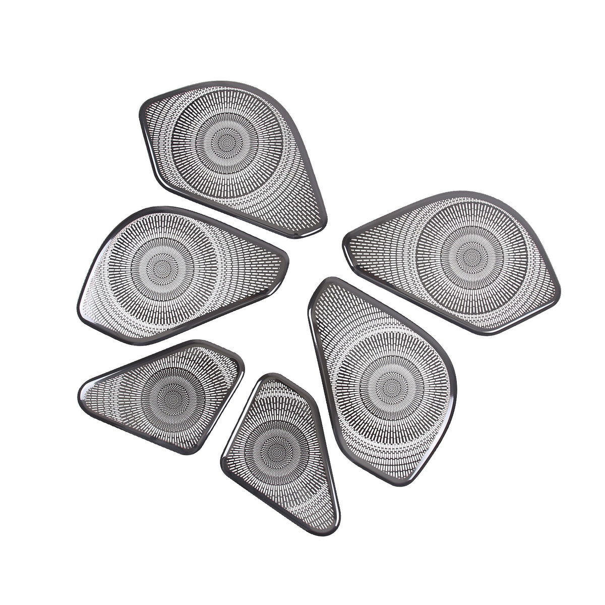 6PCS Black Stainless Door Speaker Trim Cover For LR Range Rover Vogue 2023 15