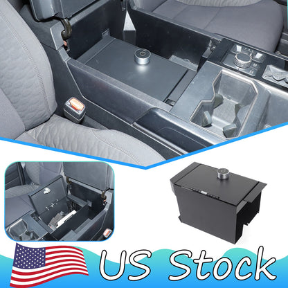 Electronic Fingerprint Lock Center Console Safe Box For Toyota Tundra 2022+ US 1