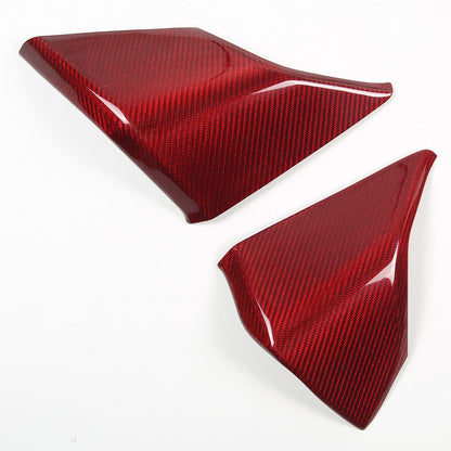 Red Carbon Fiber Instrument Display Side Panel Trim Cover For 20-25 Corvette C8 14