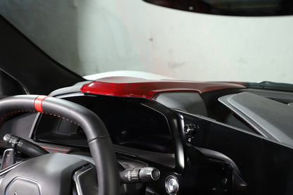 Red Carbon Fiber Dashboard Instrument Upper Panel Cover for Corvette C8 2020-25 12