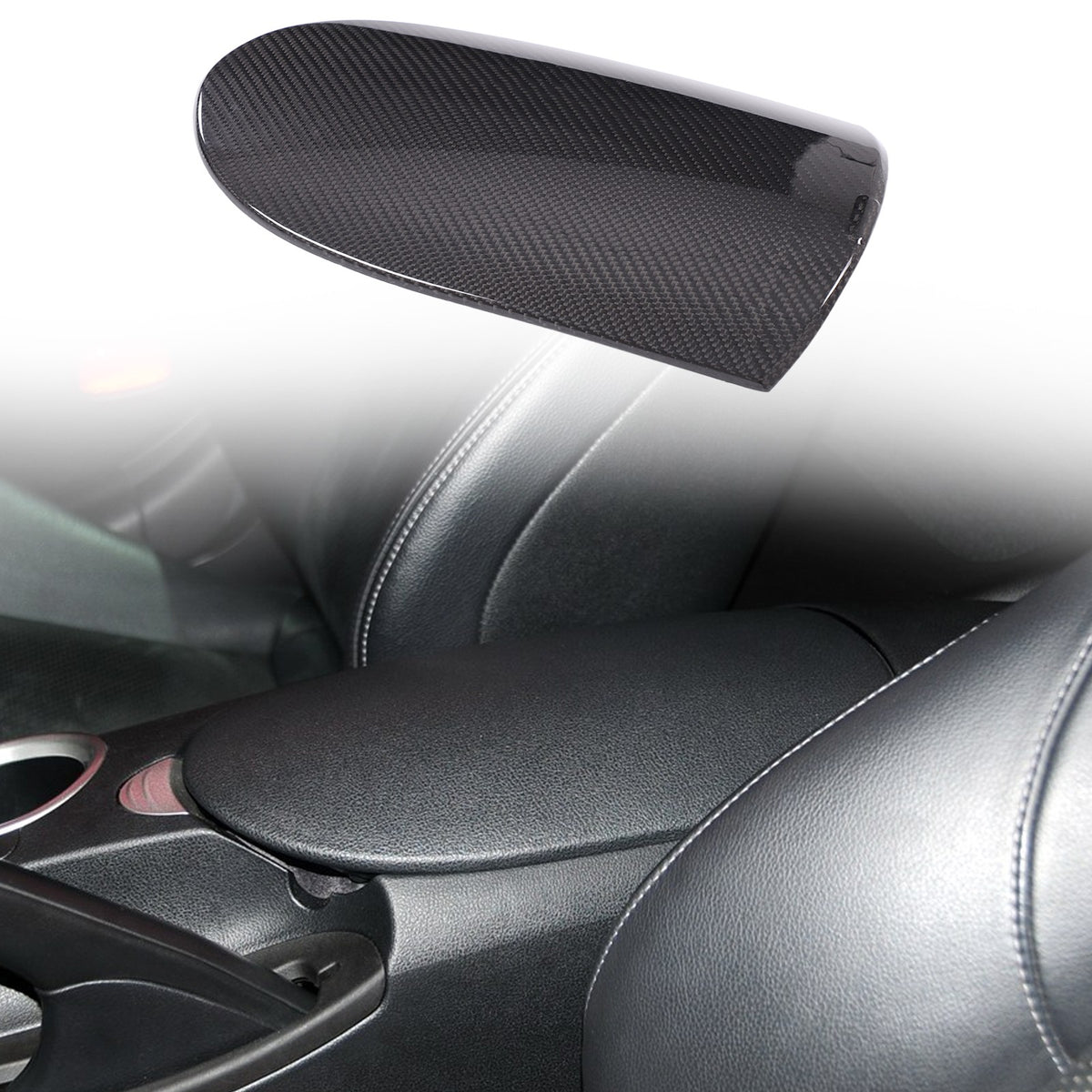 Real Carbon Fiber Center Console Armrest Box Cover For Nissan 370Z Z34 2009-2020 1