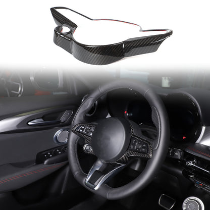 Real Carbon Fiber Steering Wheel Cover Trim For Alfa Romeo Giulia/Stelvio 2020+ 3