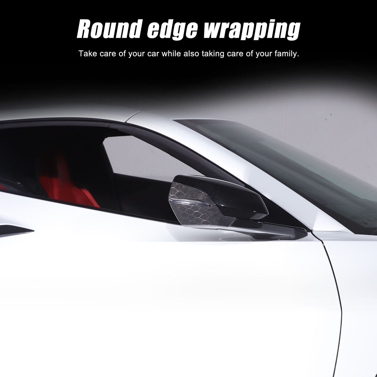 Honeycomb Carbon Fiber Rearview Mirror Base Cover Trim For Corvette C8 2020-2026 22