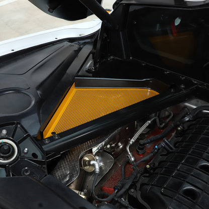 Yellow Steel Engine Hood Compartment Panel Trim Cover For Corvette C8 Z06 20-26 4