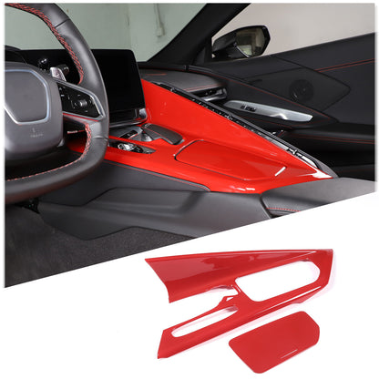 Red Full Interior Set Dash Panel Decor Cover Trim Kit For Corvette C8 2020-25 - Variants 11-15 63