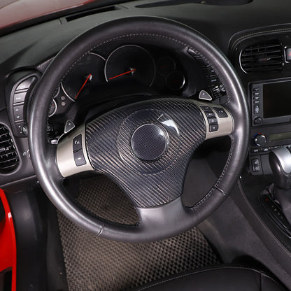 Real Dry Carbon fiber Center Steering wheel trim cover For Corvette C6 2005-2013 7