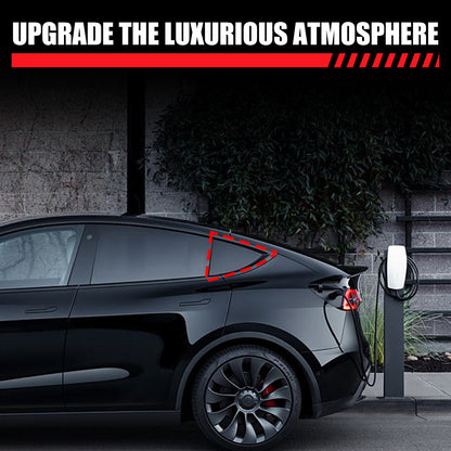 Honeycomb Exterior Rear Quarter Door Window Pillar Trim For Tesla Model Y 13