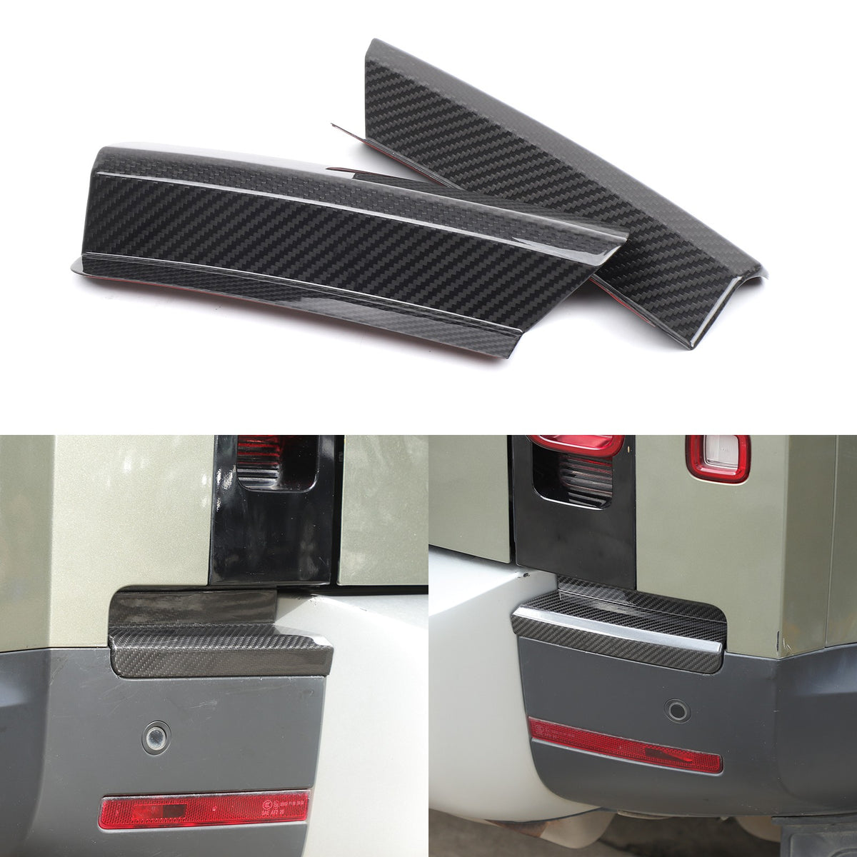 Real Carbon Fiber Rear Bumper Side Taillight Lower Trim For LR Defender L663 20+ 6