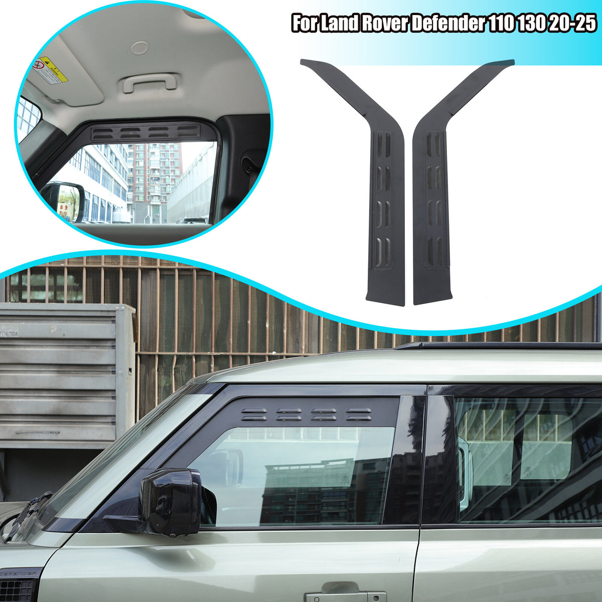 ABS Carbon fiber Front Window Louver Shutter Trim For LR Defender 110 130 20-25 1