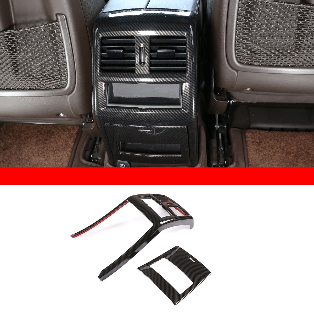 Carbon ABS Rear Air Vent Trim For Mercedes-Benz GLE GLS ML GL W166 X166 13-19 8
