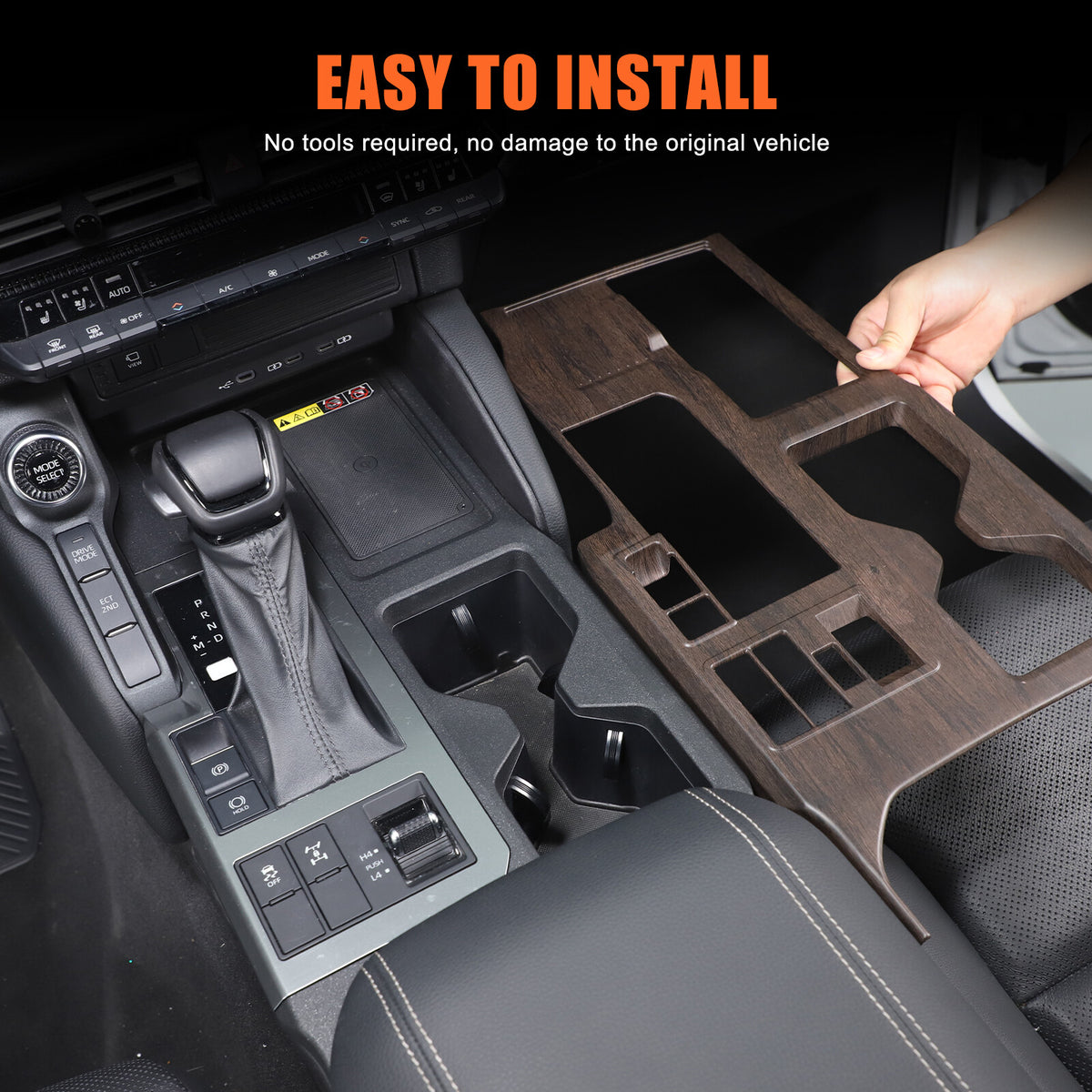 Grain Center Console Gear Shift Panel Trim For Toyota Land Cruiser LC250 24+ 11
