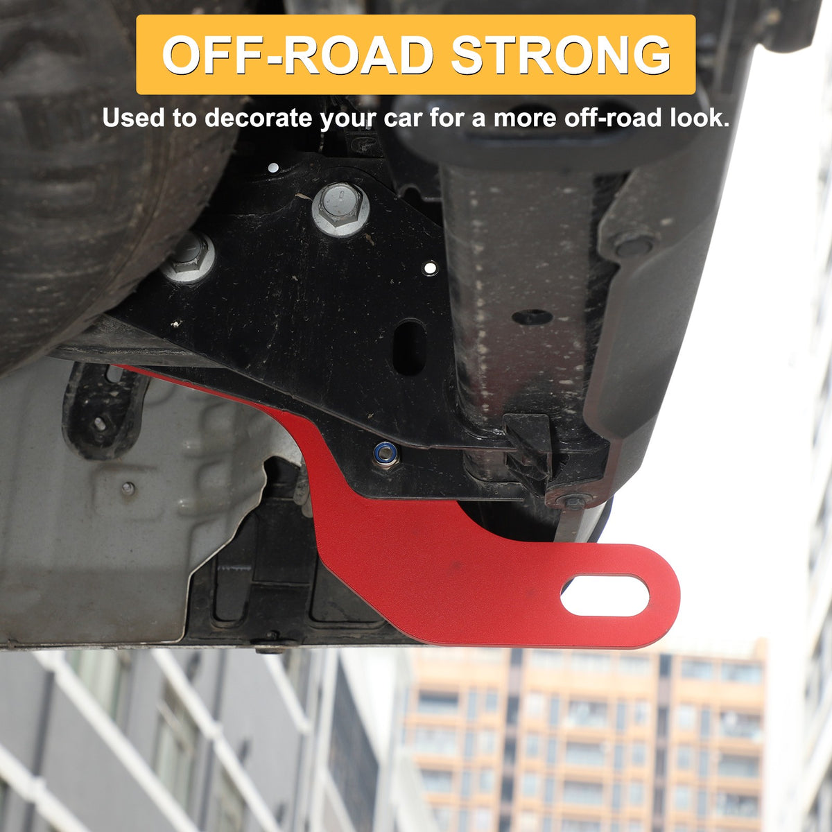 Red Carbon Steel Rear Frame Tow Hook For Toyota Tundra 2022+ US 9