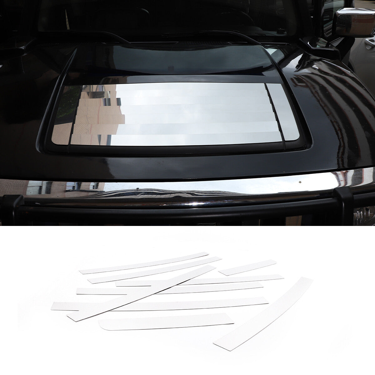 9PCS Steel Hood Engine Air Vent Outlet Cover Trim Fit For Hummer H3 2005-2009 11