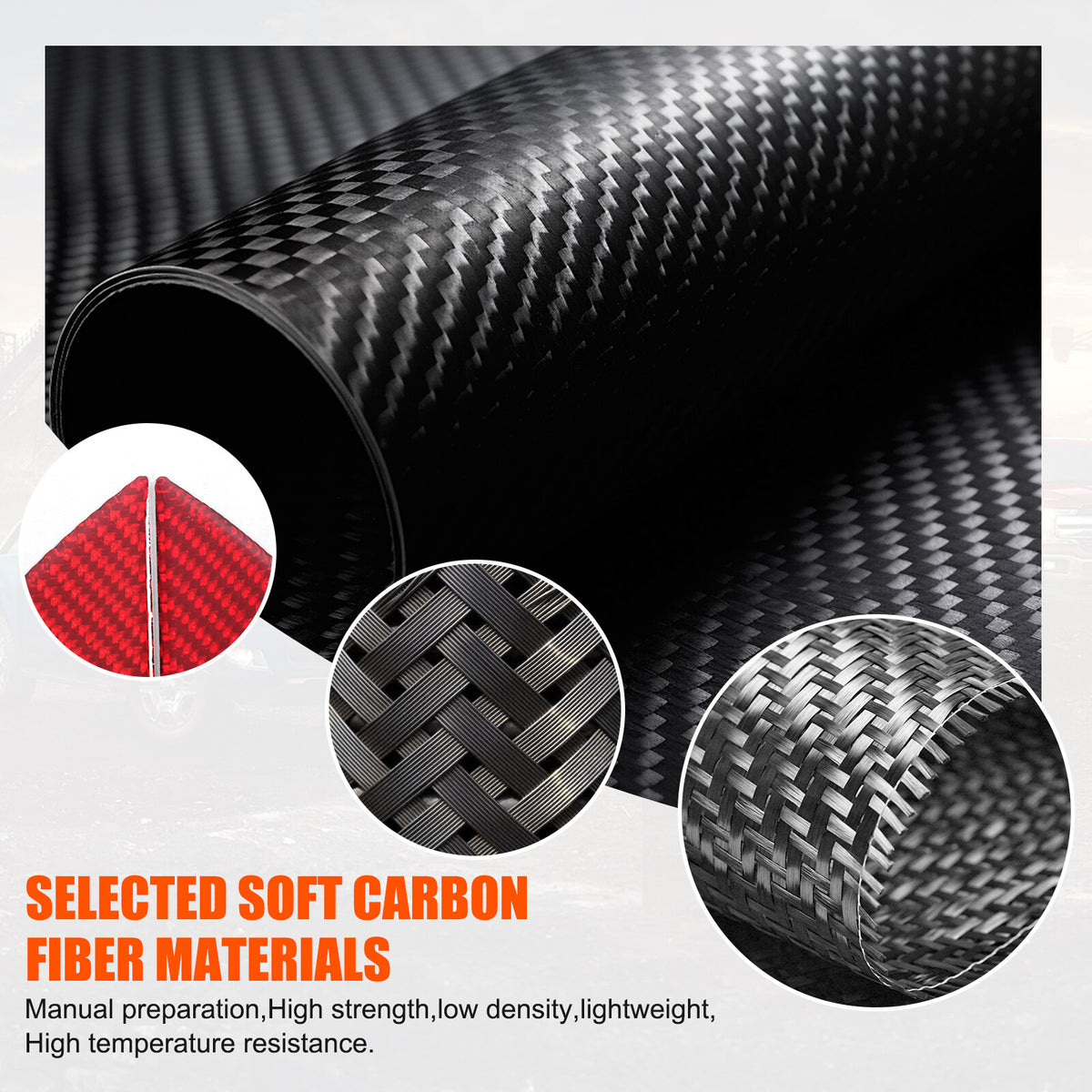 Red Carbon Front Bumper Insert Mesh Cover Grille Trim For Ford Maverick 22-24 17