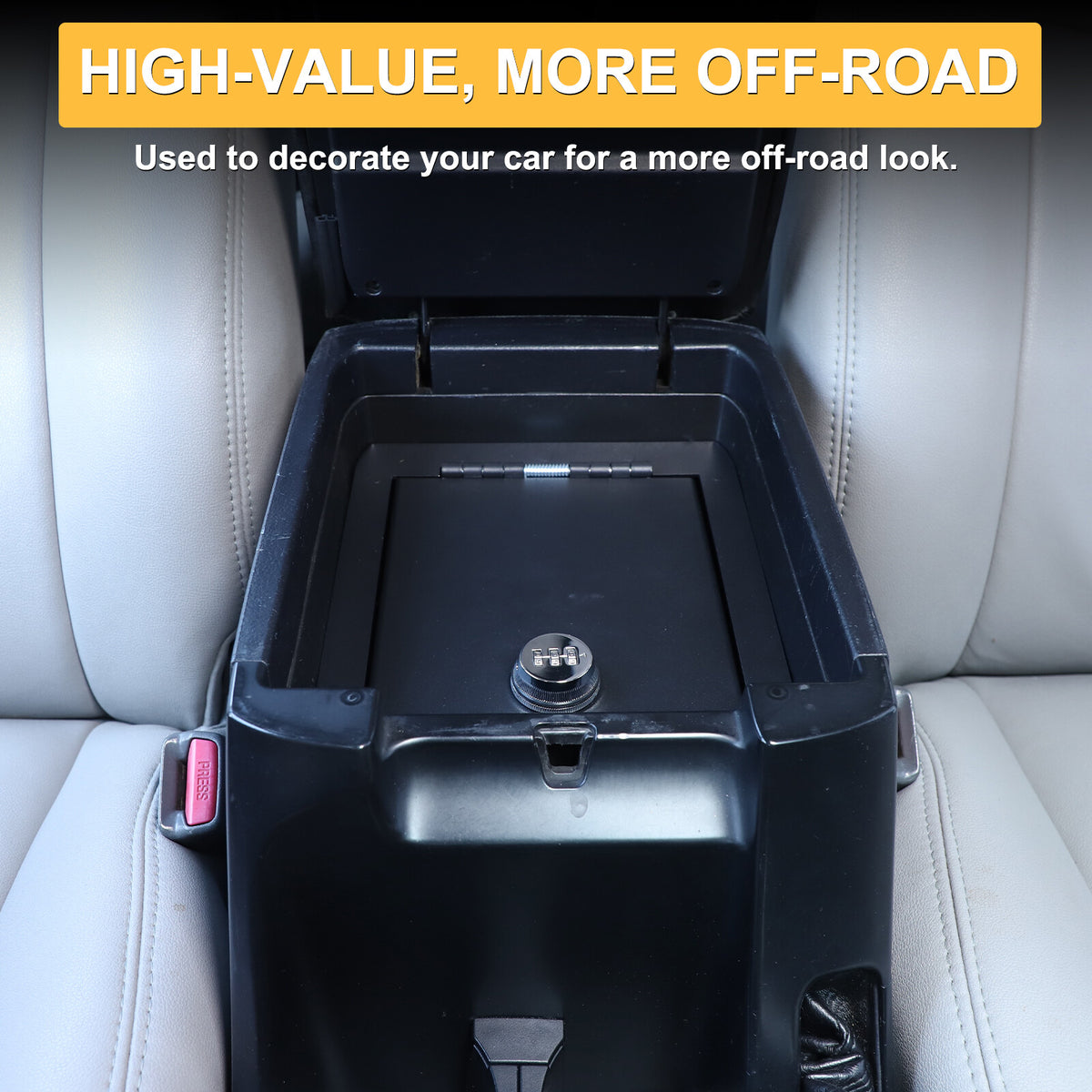 Locking Center Armrest Vault Safe Storage Box For Toyota Prado FJ120 03-09 16