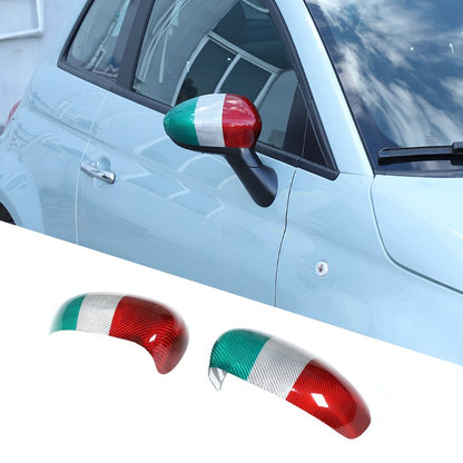 Tri-Color Real Carbon Fiber Side Mirror Cover Trim For Fiat 500 312 2010+ 22