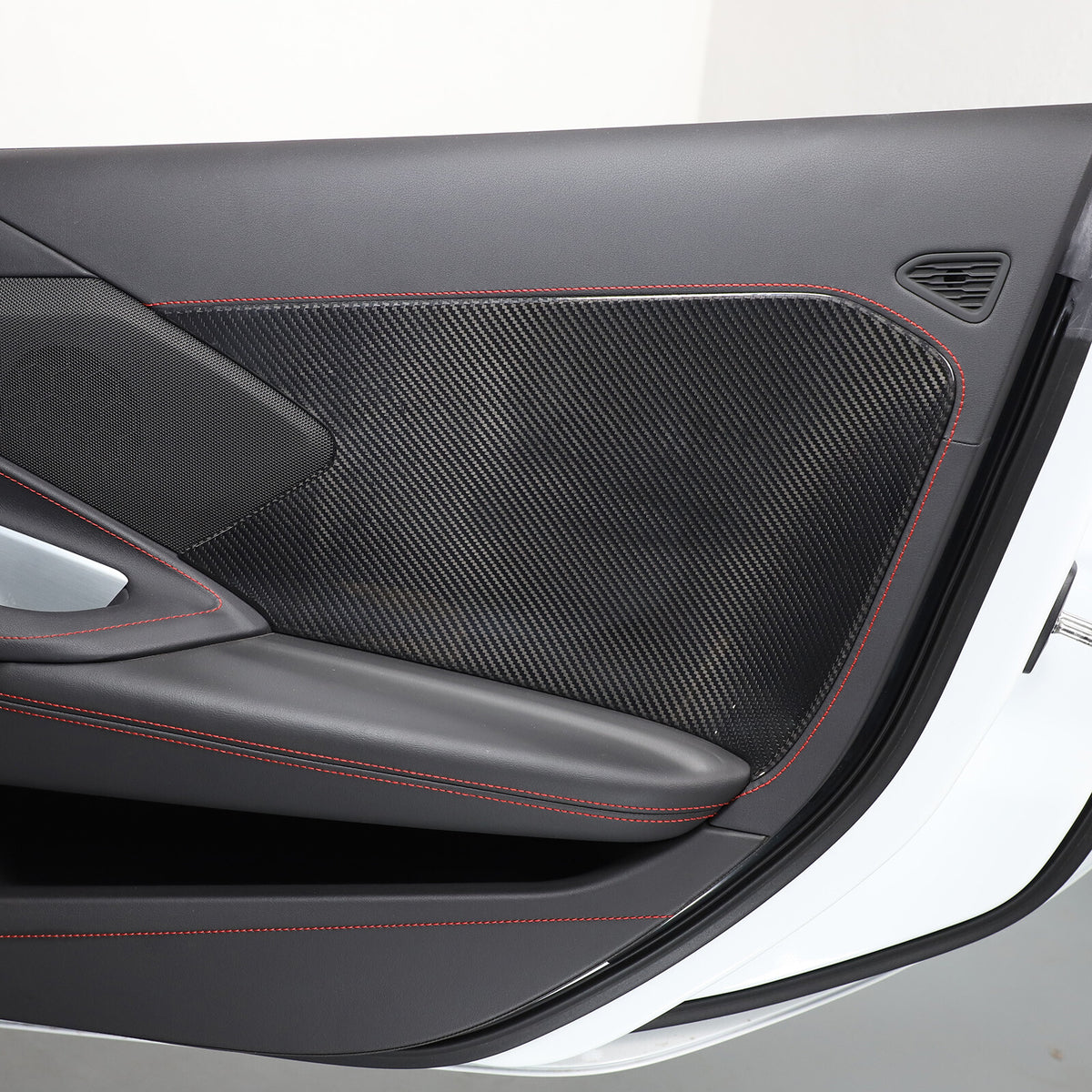 Real Carbon Fiber Interior Door Cover Trim Decoration for Corvette C8 2020-26 14