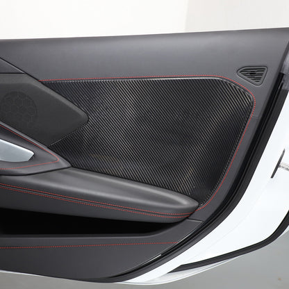 Real Carbon Fiber Interior Door Cover Trim Decoration for Corvette C8 2020-26 14