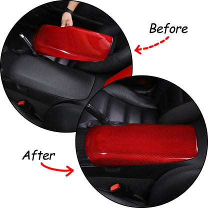Red Real Carbon Fiber Center Console Armrest Box Cover For Corvette C6 2005-13 6