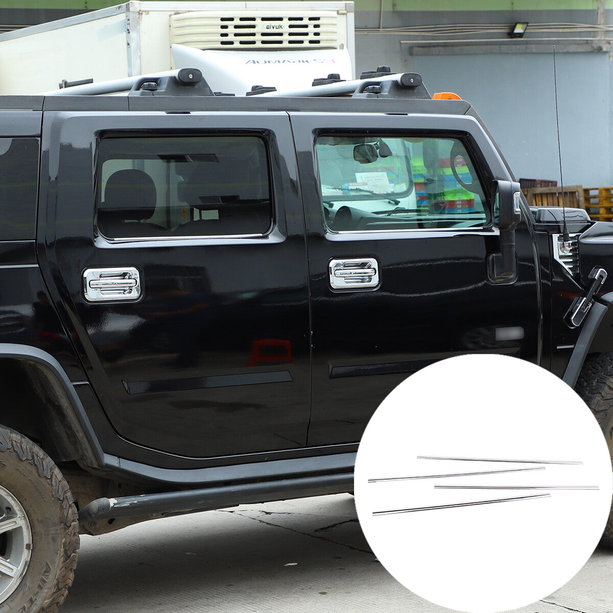 Chrome Steel Exterior Rocker Panel Trim Hood Deck Vent Set For Hummer H2 03-09 47