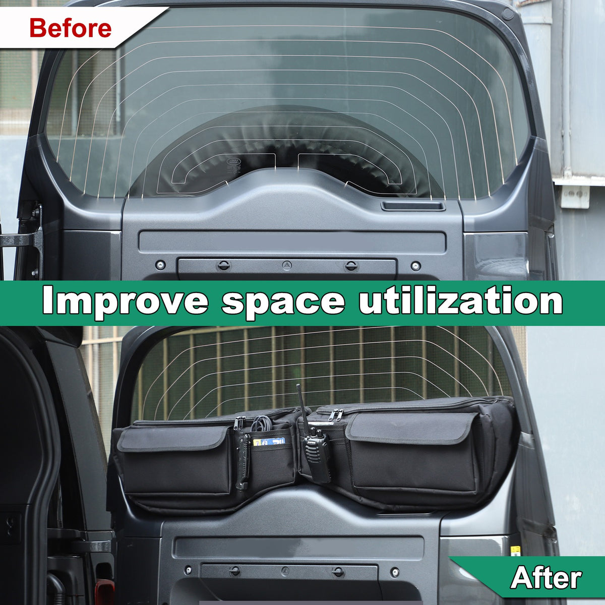 Tailgate Rear Door Window Hanging Storage Bag For LR Defender L663 20+ US 20