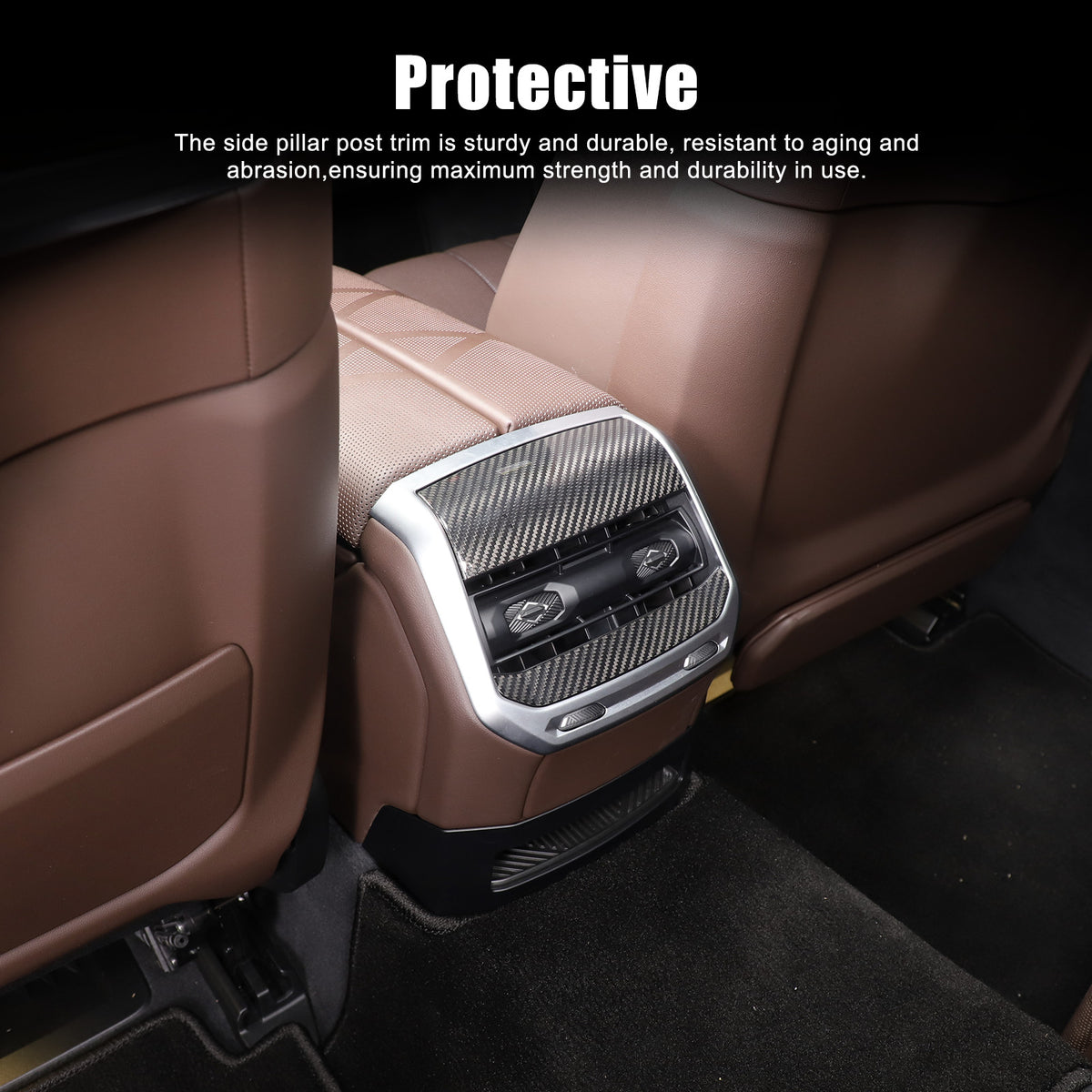 Real Carbon Fiber Rear Air Vent Outlet Cover Trim For BMW 7 Series G70 2023-2024 19