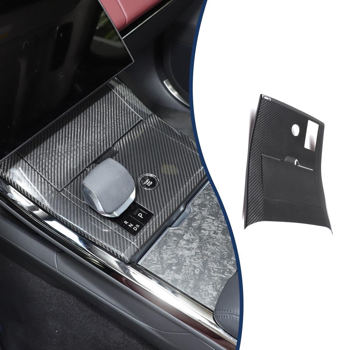 Real Carbon Fiber Center Gear Shift Panel Trim For LR Range Rover Sport L461 23+ 2