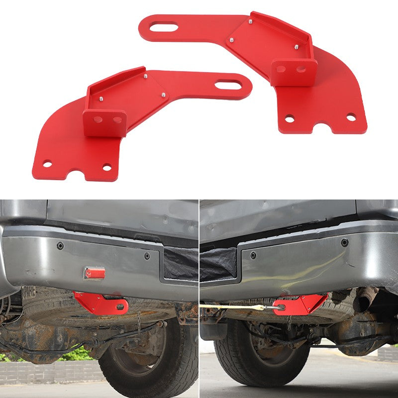 Red Steel Rear Bumper Left & Right Tow Hook Rescue For Nissan Titan 2016-23 22
