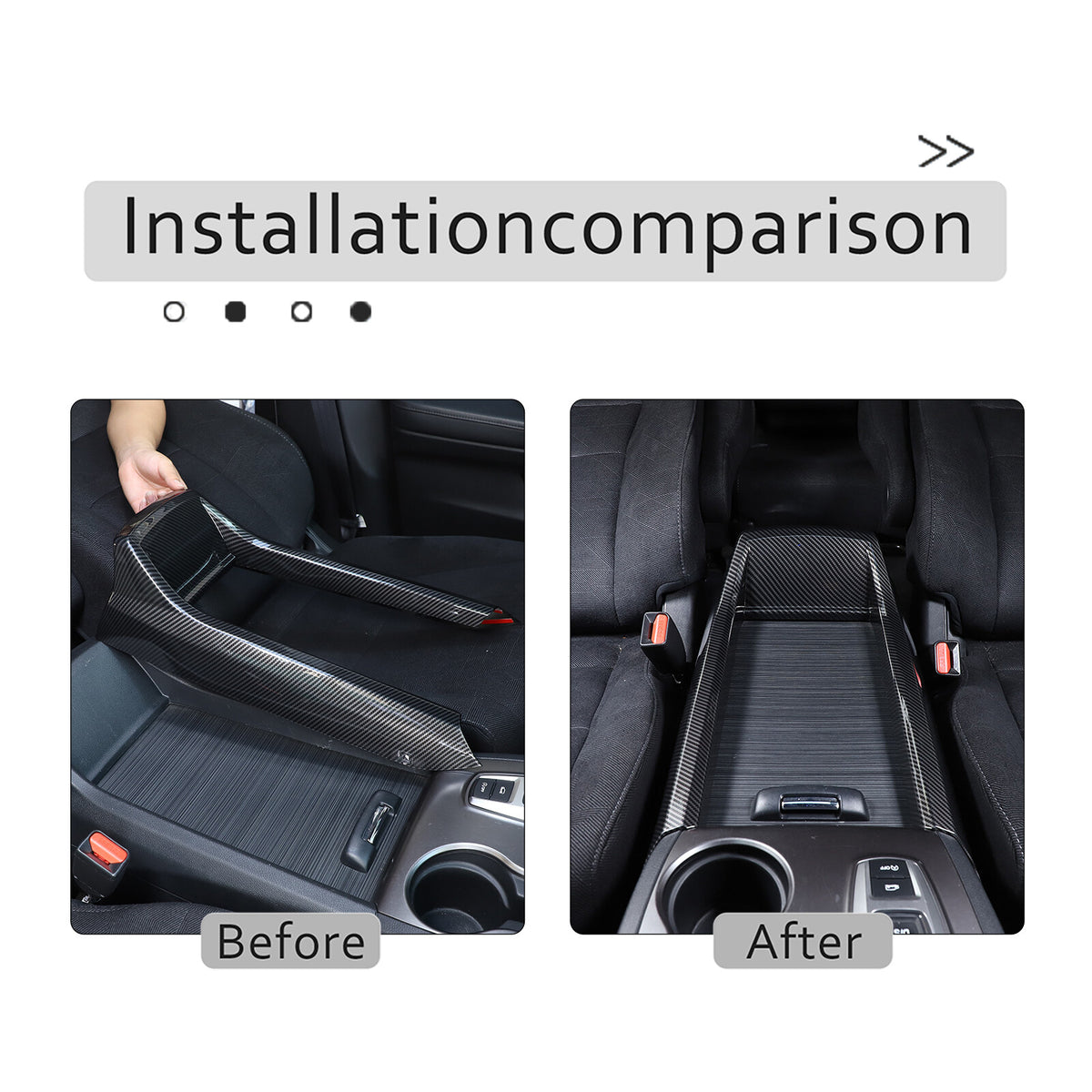 Carbon Fiber Center Console Armrest Box Side Panel Trim for Honda Pilot 16-22 6