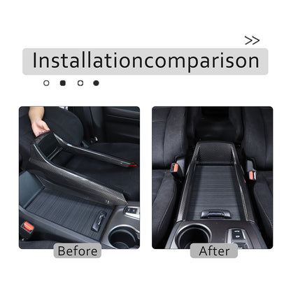 Carbon Fiber Center Console Armrest Box Side Panel Trim for Honda Pilot 16-22 6
